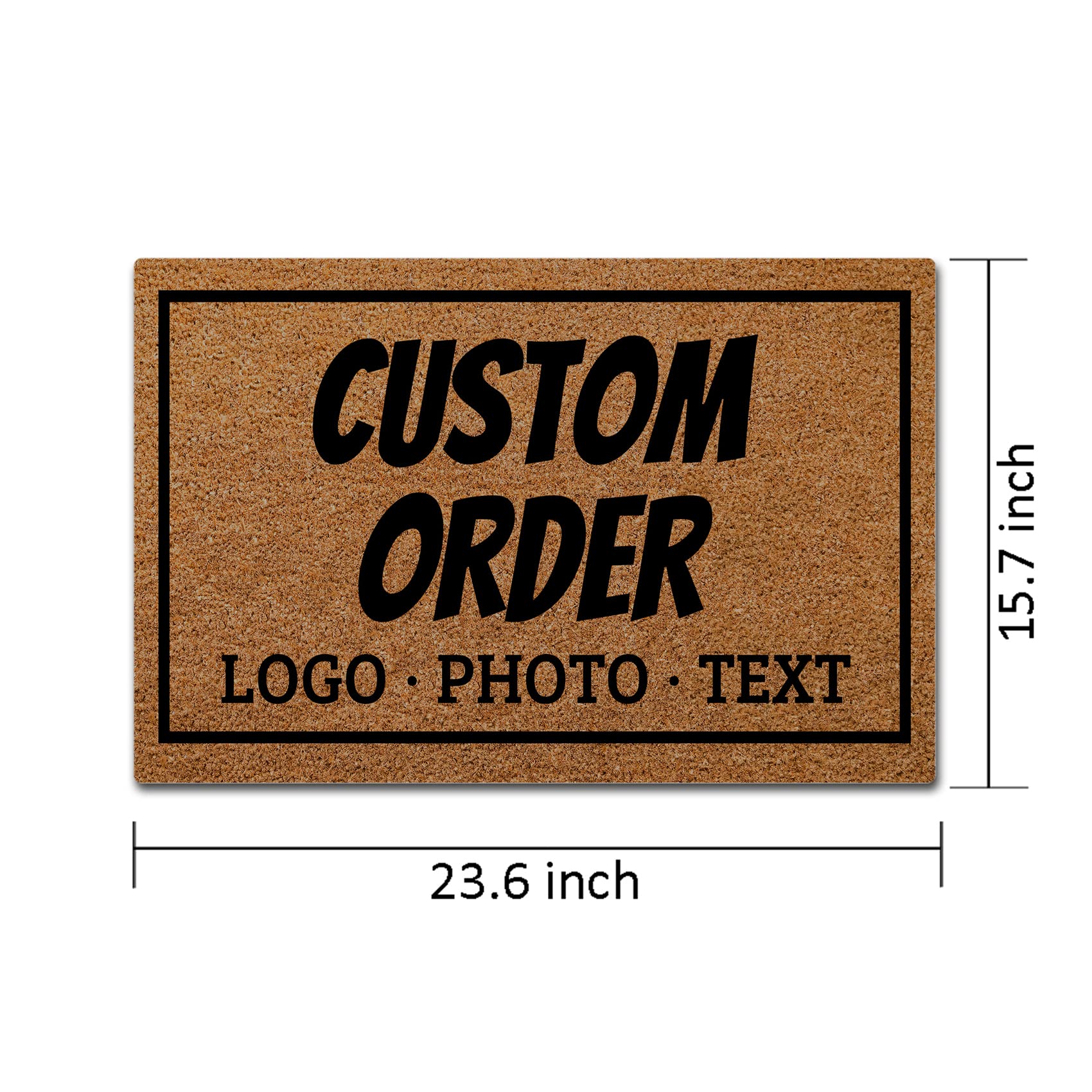 Custom Funny Welcome Doormat Personalized Logo Photo Text Door Mats Decorative Entrance Floor Mat Non-Slip Rubber Indoor Outdoor Rug Housewarming Gifts 23.6" x 15.7"