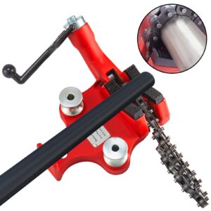 VEVOR Screw Bench Chain Vise | 1/8"-5" Pipe Capacity | Heavy Duty Pipe Chain Vise with Crank Handle | Neoprene-Coated Jaw | Durable Cast Iron Material | Ideal for Various Pipes