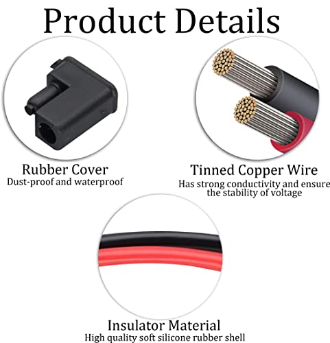 HCFeng10AWG SAE to M-C-4 Adapter Cable with SAE Polarity Reverse Adapter Conector,Solar Panel to SAE Adapter Cable SAE PV Extension Cable to Solar Panels for RV Panel Solar (55CM/1.8FT)