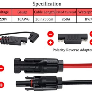 HCFeng10AWG SAE to M-C-4 Adapter Cable with SAE Polarity Reverse Adapter Conector,Solar Panel to SAE Adapter Cable SAE PV Extension Cable to Solar Panels for RV Panel Solar (55CM/1.8FT)