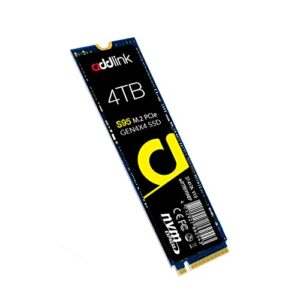 addlink s95 4tb ssd for pc storage upgrade 7200 mb/s maximum read speed pcie nvme gen4 internal solid state hard drive - m.2 2280 tlc 3d nand ssd (ad4tbs95m2p) made in taiwan