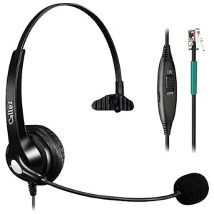 rj9 phone headset office telephone headset with microphone noise cancelling for polycom voip vvx311 vvx411 vvx310 vvx410 vvx300 vvx400 vvx401 vvx501 335 shoretel 230 nec allworx landline deskphones