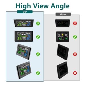 BOZYBO Weather Station Wireless Indoor Outdoor Thermometer: Digital Weather Thermometer with Atomic Clock Temperature Humidity Monitor with Calendar Adjustable Backlight and Calendar