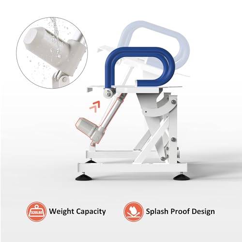 MCombo Electric Toilet Seat Lift with Padded Arms for Elderly and Disabled, Power Toilet Incline Lift in Bathroom, Support to 320lbs, SEC212W