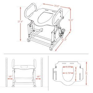 MCombo Electric Toilet Seat Lift with Padded Arms for Elderly and Disabled, Power Toilet Incline Lift in Bathroom, Support to 320lbs, SEC212W