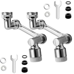 faucet extender 2 pcs for bathroom sink upgraded 1080°universal swivel faucet aerator with 2 water outlet modes rotating robotic arm splash filter faucet bubbler attachment for kitchen & bath