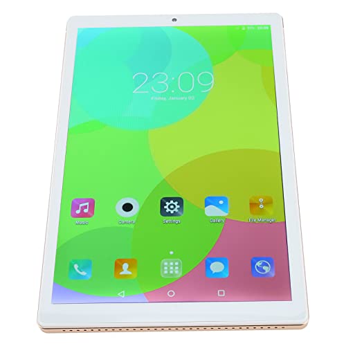 Jaerb Gaming Tablet, Golden 10.1in Tablet Front 5MP Rear 8MP for Home (US Plug)