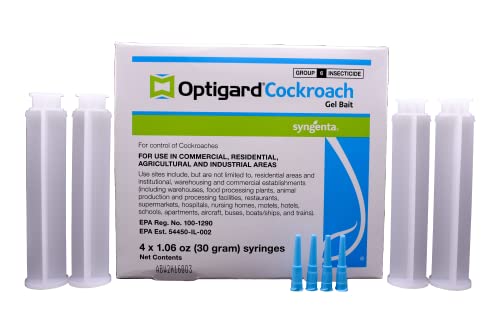Syngenta -Optigard Cockroach Gel 4 Tips, 4 plungers, 4 Tubes
