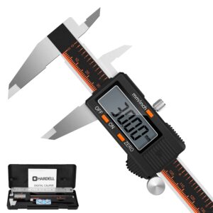 HARDELL Digital Caliper, 6 Inch Stainless Steel Caliper Measuring Tool with Large LCD Screen, Electronic Micrometer Caliper Digital Inch/Millimeter Conversion, Automatic Off(Ruler & 2 Batteries)