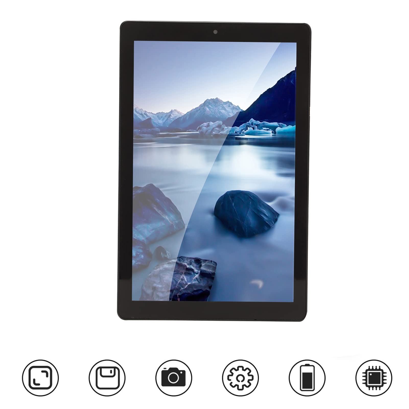 10.1in Tablet, Portable Tablet, 2.4G 5G Front 5MP Rear 13MP 1960x1080 6GB 128GB Octa Cores 2.5GHZ Black Tablet for Android11 Work, Study, Writing, Painting (EU Plug)