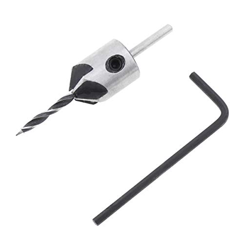 CLAHJQX 2pcs 3mm HSS Carpentry Countersink Drill High Speed Steel Drill Bit + Wrench