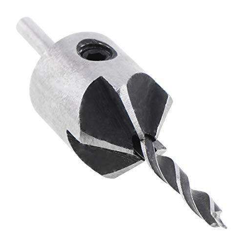 CLAHJQX 2pcs 3mm HSS Carpentry Countersink Drill High Speed Steel Drill Bit + Wrench