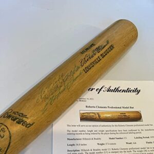 roberto clemente signed 1971 game issued baseball bat psa dna & jsa coa - autographed mlb bats