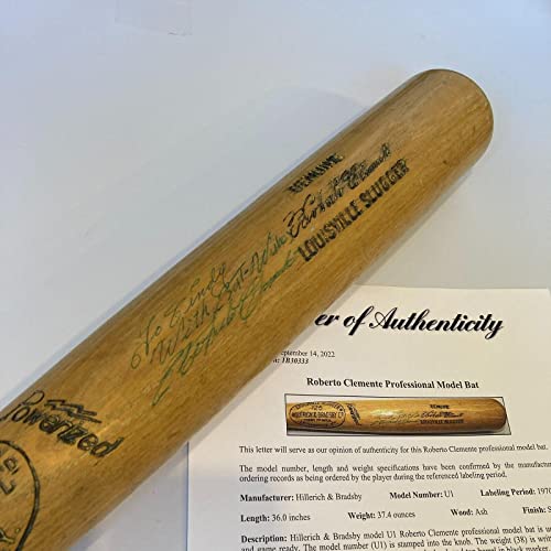 Roberto Clemente Signed 1971 Game Issued Baseball Bat PSA DNA & JSA COA - Autographed MLB Bats