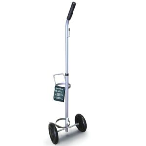 resone lightweight single d/e oxygen cylinder cart, adjustable handle, durable powder-coated finish, portable oxygen tank cart with wheels, holds 1 d size or e size cylinder - 4pk