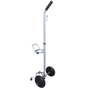 ResOne Lightweight Single D/E Oxygen Cylinder Cart, Adjustable Handle, Durable Powder-Coated Finish, Portable Oxygen Tank Cart with Wheels, Holds 1 D Size or E Size Cylinder - 4pk