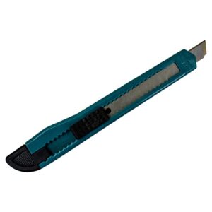 MotoProducts 15 Turquoise Blue Small Retractable Utility Knife Wholesale 5 inch Manual Lock Box Cutter Snap Off Blade