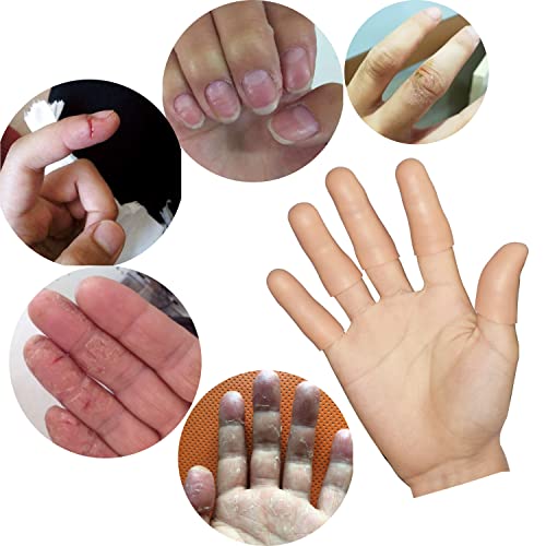 20 PCS Gel Finger Cots, Silicone Finger Protectors, Thumb Protector Covers, Finger Caps for Dry Skin Crack Slips Hand Eczema Finger Arthritis, Fingertip Bandage for Knitting Cuts.