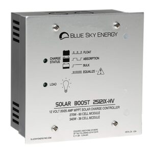blue sky energy solar boost sb2512ix-hv-li, 25a mppt solar charge controller for 4s lifepo4 batteries. auxiliary output for dual battery charge or 25a lvd load output