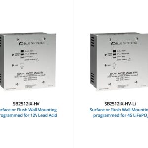 Blue Sky Energy Solar Boost SB2512iX-HV-Li, 25A MPPT Solar Charge Controller for 4S LiFePO4 Batteries. Auxiliary Output for Dual Battery Charge or 25A LVD Load Output