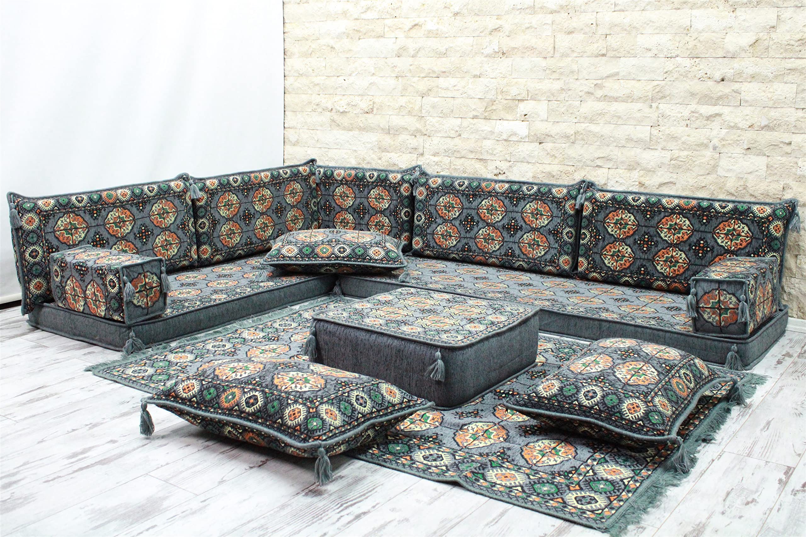 Arabic Floor Sofa Set, Arabic Floor Seating, Arabic Floor Sofa, Arabic Majlis, Arabic Couches, Jalsa, Floor Seating Sofa (With STANDARD FOAM)