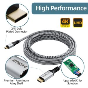 Elecan USB C to HDMI Cable 10 Ft, 4K@60Hz HDR, Gold-Plated Braided High-Speed USB 3.1 Type-C to HDMI 2.0 Cord Thunderbolt 3 Compatible for Galaxy MacBook Pro/Air iPad Pro Surface Dell HP with 5 Ties