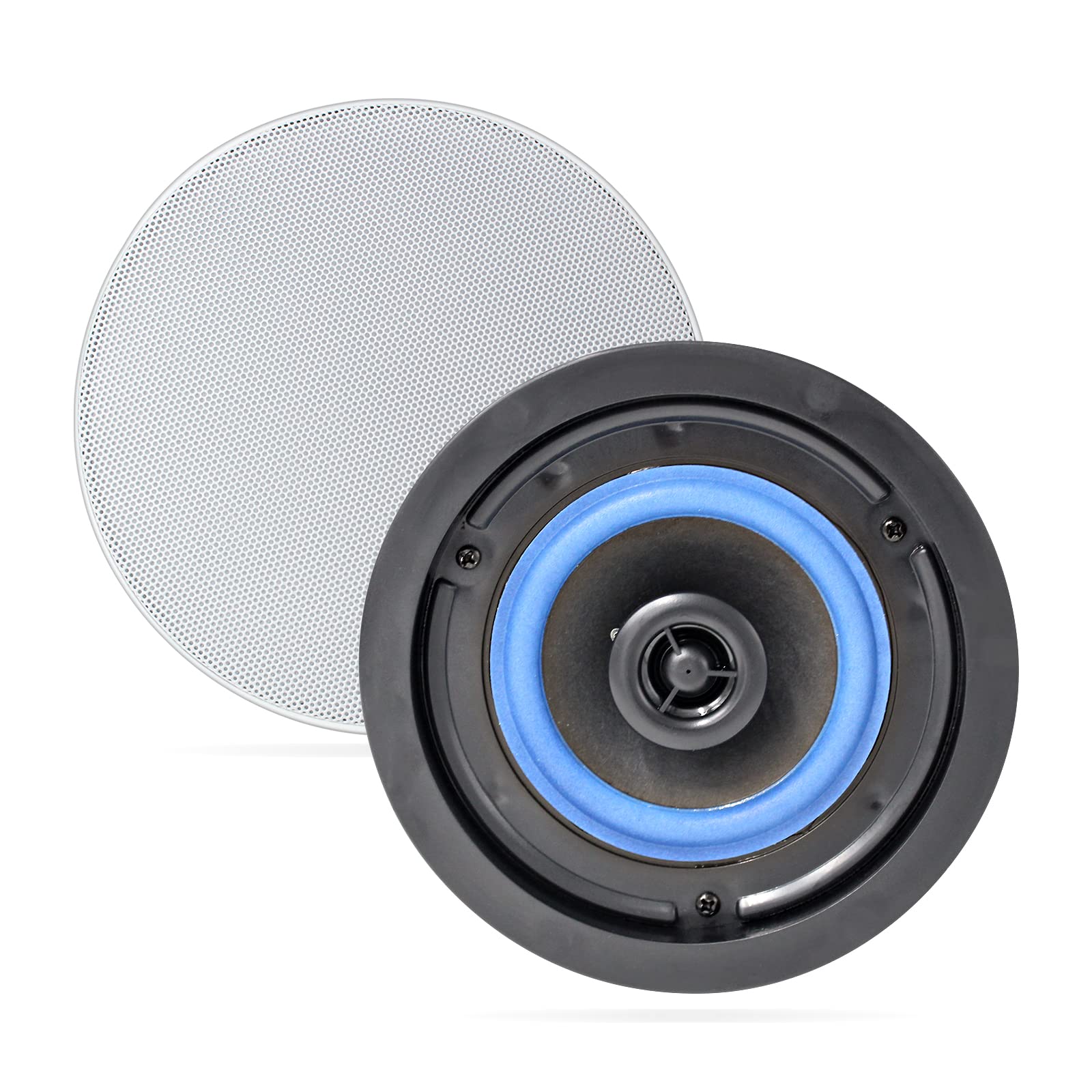 Herdio 4 Inch in-Ceiling Speaker 80 Watts Full Range Celling Speaker Perfect for Humid Indoor Outdoor Placement Bath, Kitchen,Bedroom,Covered Porches （Each）