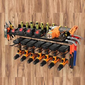 UU-Major Power Tool Organizer for Garage Organization,Drill Holder Wall Mount for Tool Stoarge,Tool Organizers and Garage Storage Shelves for Charging.Heavy Duty With 7 Holders…