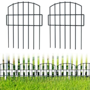 19 pack animal barrier fence, 20.6 ft(l) x 17 in(h) no dig garden decorative fence rustproof garden fence border for dog rabbits ground stakes defense and outdoor patio, t shape