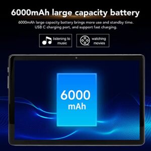 VINGVO 4G LTE Tablet, 5G WiFi 6GB RAM 128GB ROM US Plug 100‑240V 10.1 Inch IPS 6000mAh Battery Reading Tablet (US Plug)