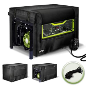 guyiss generator running cover with windproof elastic cord and visual operation window, 32 "lx24 "wx24 "h for most 5000-10000w frame type generators, tear resistant, black (patent）
