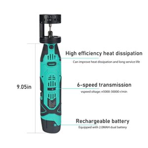 3mirrors Cordless Tungsten Electrode Sharpener Grinder, Healthy TIG Welding Rotary Tool with 24 Guides Grinder Head Lithium Battery Charger Dust Housing 5X 35mm Double Diamond Wheels