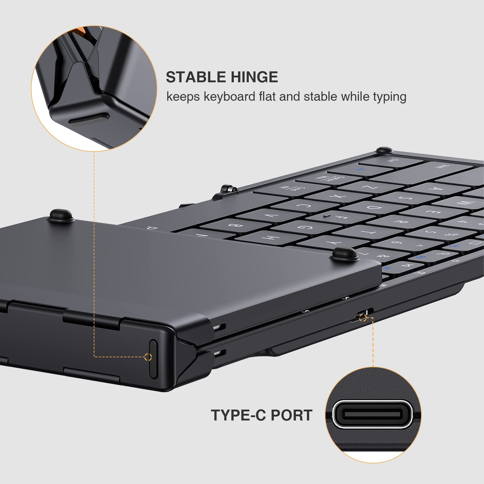 ProtoArc XK01 Folding Bluetooth Keyboard and EM11 Wireless Ergonomic Mouse Combo