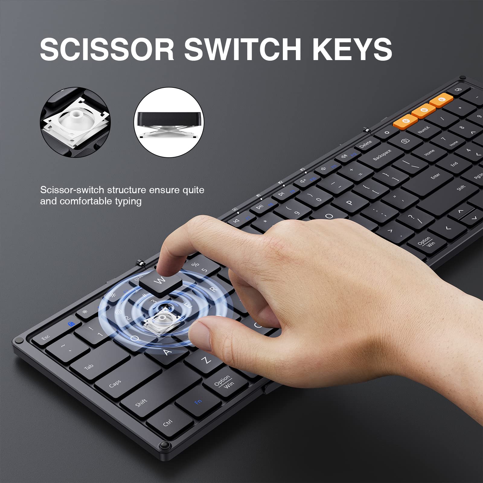 ProtoArc XK01 Folding Bluetooth Keyboard and EM11 Wireless Ergonomic Mouse Combo