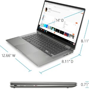 HP X360 2 in 1 Laptop 14" Touch-Screen FHD IPS Chromebook, Intel Core i3-1115G4 (Beats i5-1031G1), 8GB RAM, 128GB NVMe SSD, Backlit KB, Fingerprint Reader, Metal Body + TiTac Card (128GB)