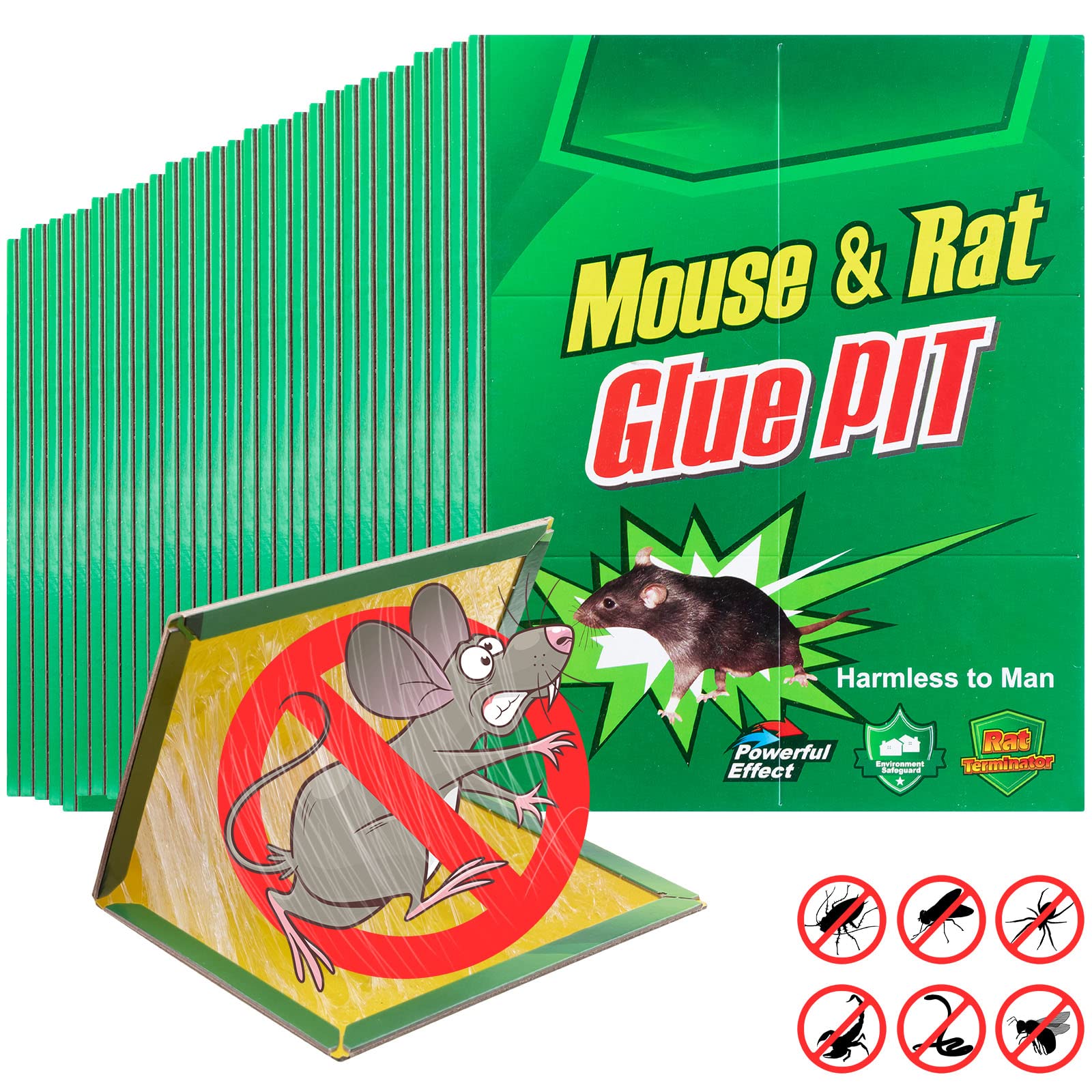 30 Pcs Mouse Traps Mouse Glue Traps with Enhanced Stickiness Sticky Traps for Mice, Rats Sticky Pads Mouse Glue Boards Pest Control Traps for House Indoor Outdoor Easy to Set (30 Pcs, 9.4'' x 6.6'')