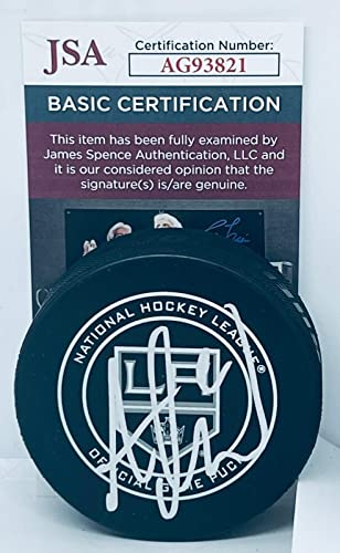 Adrian Kempe signed LA Los Angeles Kings Official Game Puck autographed JSA - Autographed NHL Pucks