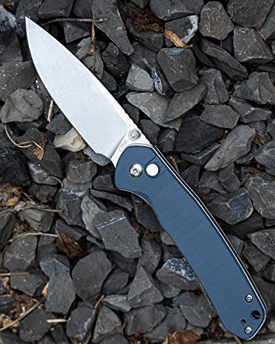 CJRB Pyrite Black Bundled with Blue Great EDC Knife Companion