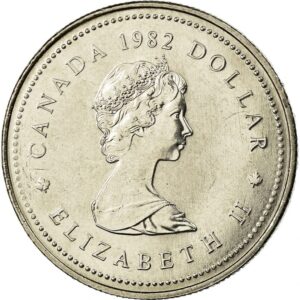 1982 Royal Canadain Mint 1 Dollar Commemorative Coin. Celebrating 1867 Creation Of Canada,"Confederation And Constitution". 1 Dollar Graded By Seller. Circulated Condition.