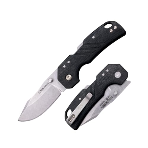 Cold Steel 2.5' Engage / 2.5' Clip Point Blade / 3MM Thick / 4116SS Steel W/Stonewashed Finish/Black GFN Handle/Atlas™ Lock