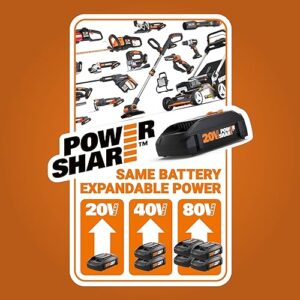 Worx Nitro 20V Cordless 1/2" Drill Driver with Brushless Motor, Compact & Lightweight Drill Set Only 6" and 3 lbs., Cordless Drill Power Share Compatible WX130L – Batteries & Charger Included