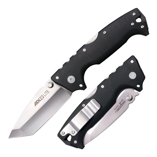 COLD STEEL AD-10 Lite 3.5" AUS10A Steel Ultra-Sharp Tanto Point Blade 5.25" GFN Handle Tactical Folding Knife - Tri-Ad Locking Mechanism