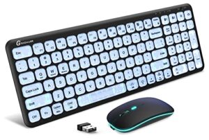 geodmaer wireless keyboard and mouse with 8 colors backlits