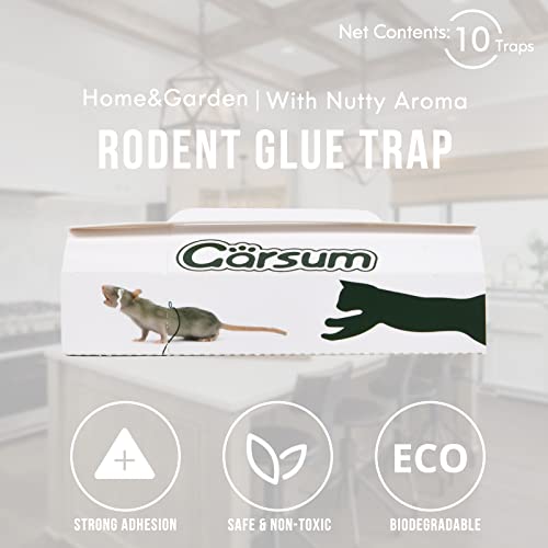 Garsum Sticky Mouse Trap, Peanut Butter Scent Glue Traps, Heavy Duty Pest Board Insect Spider Mice, Extra Strength Trampas para Ratones Indoor for Home, 10/20/40/80 Packs