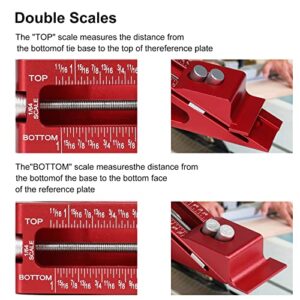 Mightree Setup Block Height Gauge, Adjustable Router Setup Bars with 1/64" up to 1-1/16" Range, Table Saw Blade Height Gauge, Woodworking Setup Bars