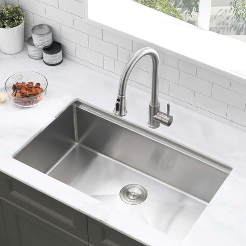 25 Inch Undermount Kitchen Sink Stainless Steel -Wesliv 25x19 Inch Undermount Workstation Kitchen Sink 16 Gauge Deep Single Bowl Undermount Kitchen Sink with Cutting Board