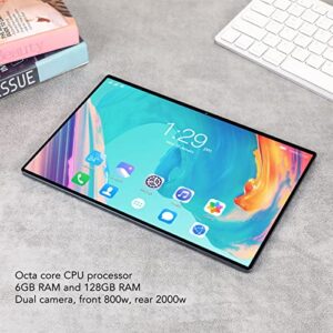 10 Inch 4G Tablet, 2560x1600 IPS Octa Core PC Tablet Supports 2.4G 5G WiFi for 11, 6GB 128GB Memory Dual Cameras HD Tablet for Photo, Video, Music