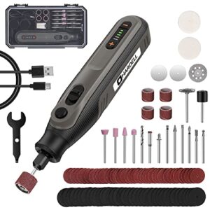 hardell mini cordless rotary tool 4v, power rotary tool kit 5-speeds 25000rpm with 101pcs accessories, type-c charging rotary tool cordless for carving, sanding, drilling, cutting, polishing etc