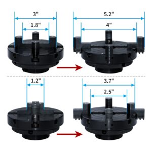 DEEFIINE 4 Inch Wood Lathe Chuck Set 1" x 8 tpi & 3/4"x16TPI Adapter, Self Centering 4 Jaw Wood Turning Chuck