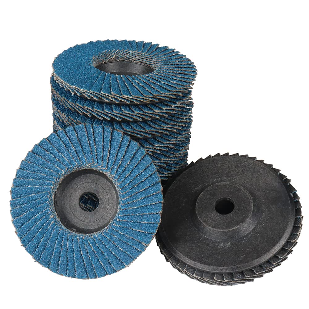 SI FANG 10Pcs 3 Inch Flap Disc Abrasive Grinding Wheels 60 Grit and 2Pcs 3 Inch x 3/8inx 72T HSS Circular Saw Blade, for Mini Angle Grinder Cordless Die Grinder